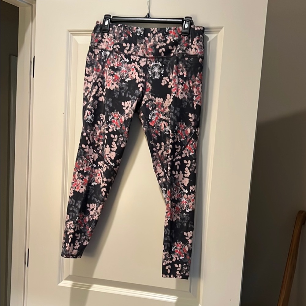 Sweaty Betty Pink and Black Floral Leggings